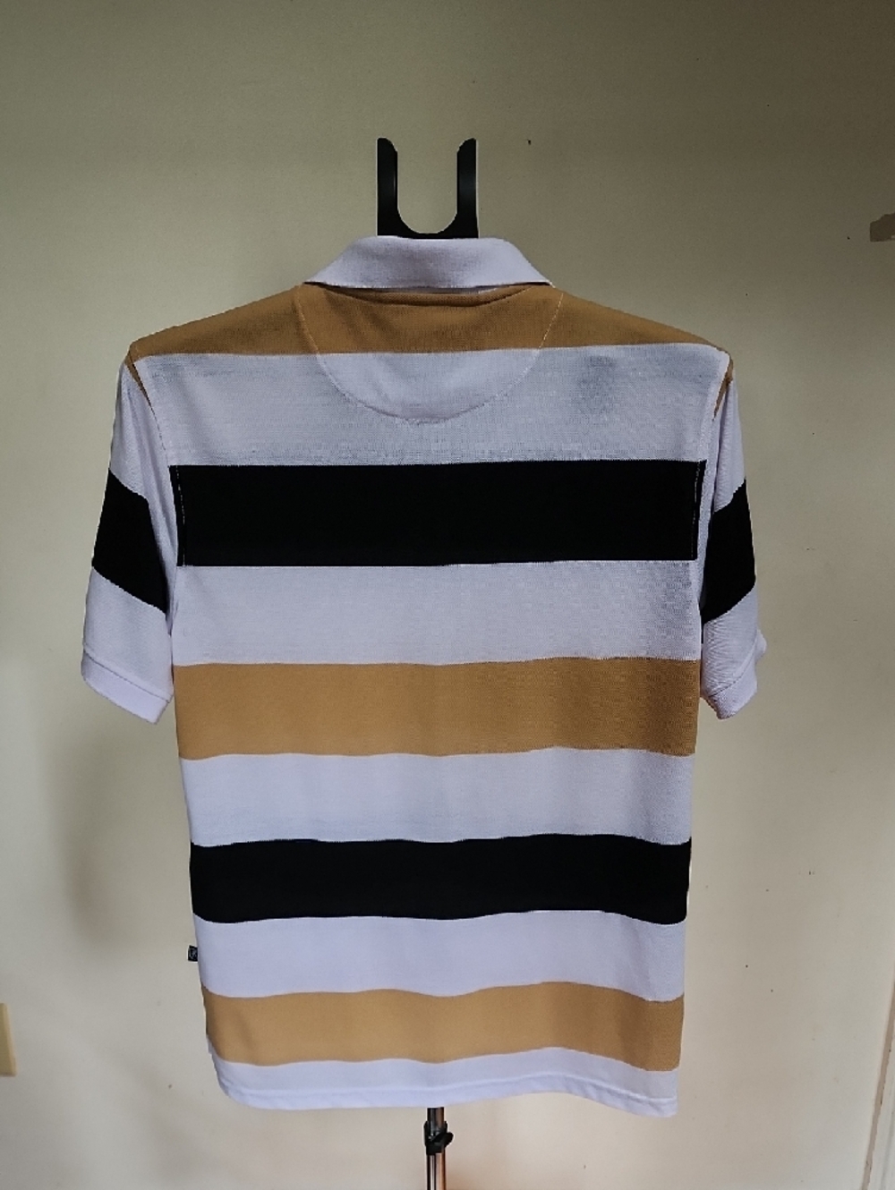 Stacy Adams White, Black & Tan Striped Polo - Picture 3 of 8